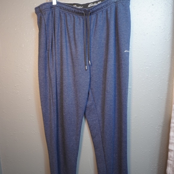Eddie Bauer Men's Pants Relaxed Fit Heather Navy Lounge Drawstring Size XXL - Picture 1 of 8